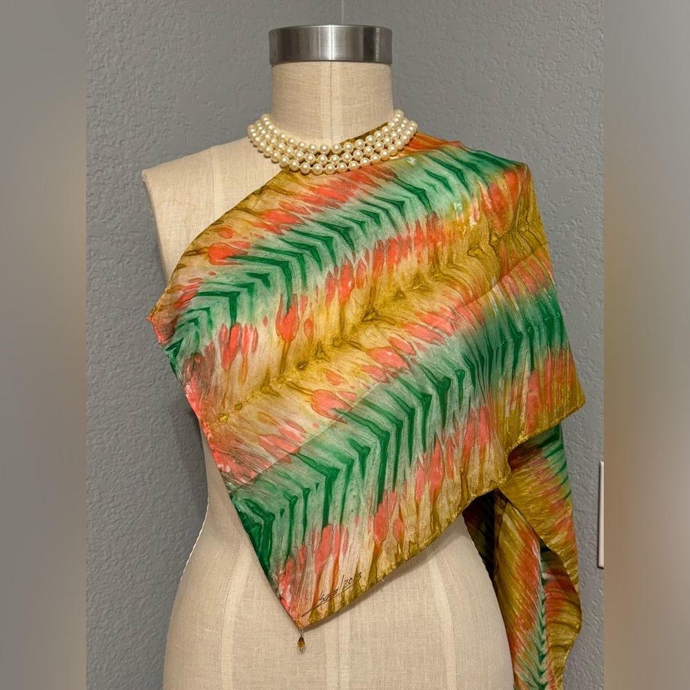 Signed Isabel 2013 Scarf Hand Rolled Likely Silk